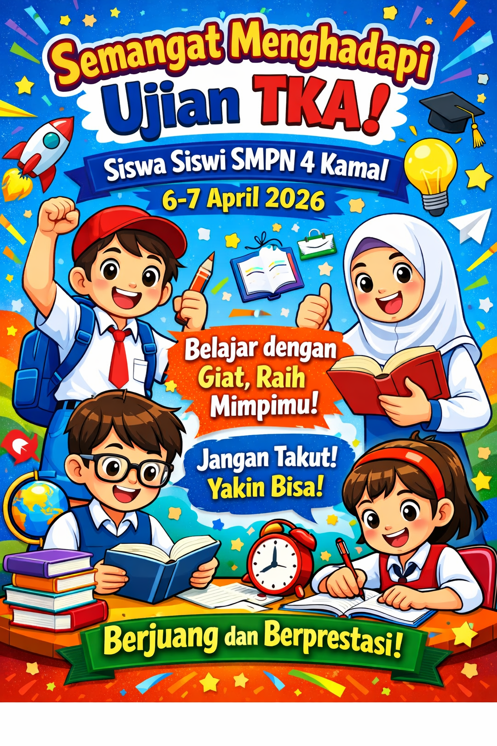Semangat Menghadapi Ujian TKA, Siswa SMPN 4 Kamal Siap Berprestasi